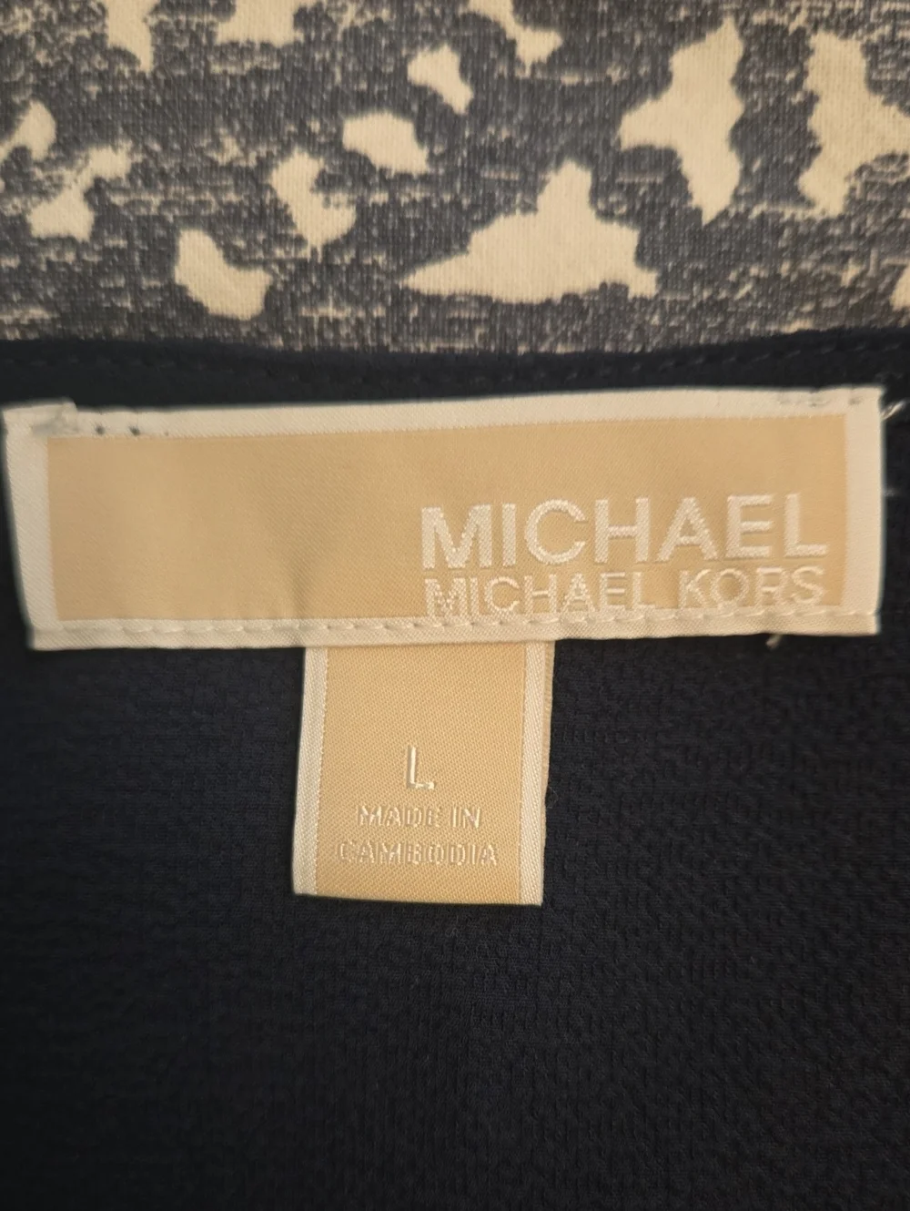 Michael Kors Navy Grommet Tie-Shoulder V-Neck Sleeveless Blouse